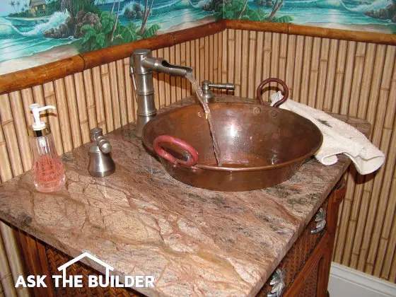 copper sink bathroom