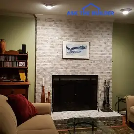 Whitewash Brick Fireplace Diy Friendly Askthebuilder Com