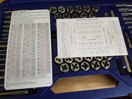 irwin tap drill bit selector