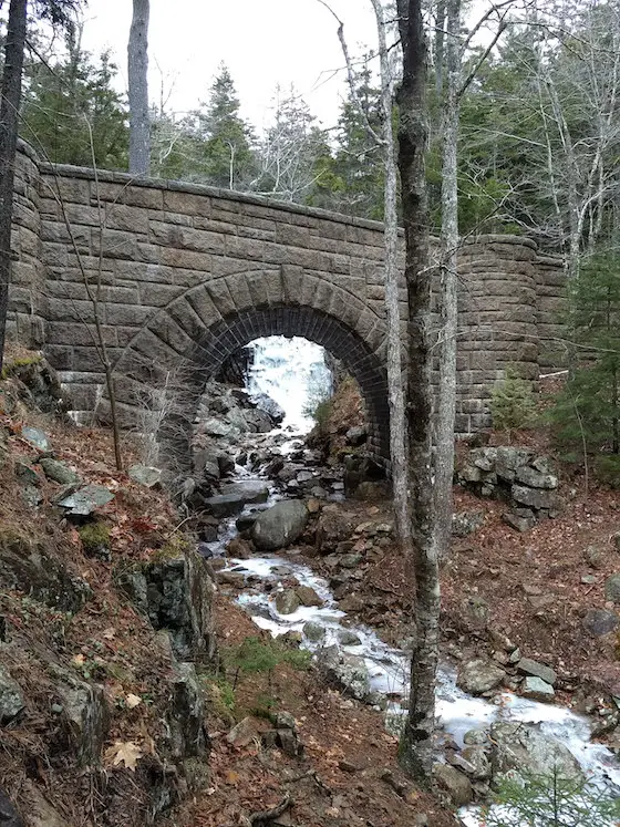 waterfall bridge acadia np