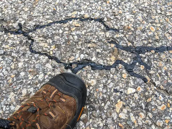 asphalt cracks filled