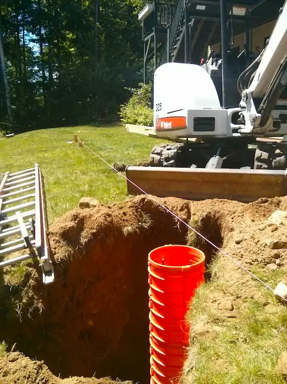 plastic concrete pier form in hole