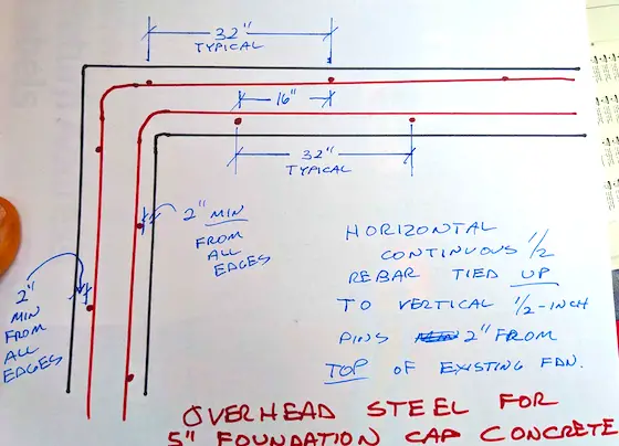 foundation topping steel layout drawing