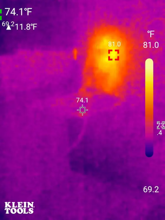 infrared image of gfci outlet