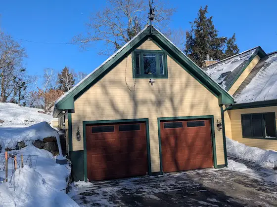 2 car garage in winter