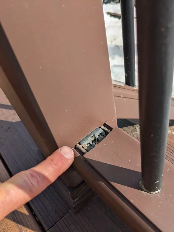 composite deck railing defect